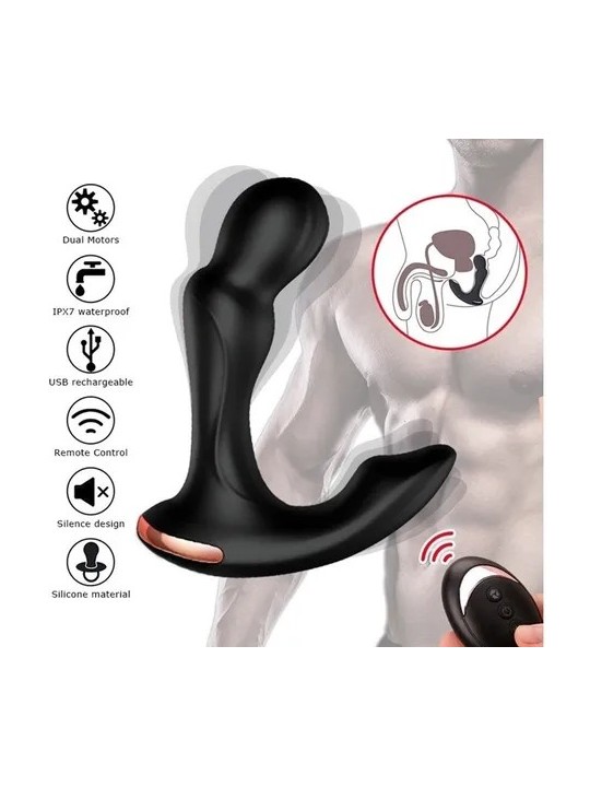 Vibrador Anal Masajeador De Prostata De Doble Motor Vibrador Anal Masajeador De Prostata De Doble Motor