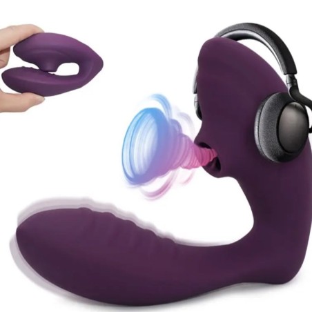Succionador De Clítoris Y Consolador Vibrador 10 Velocidades