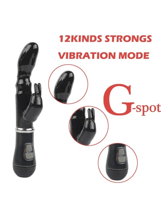 Vibrador del punto G Consolador Erótico NEGRO
