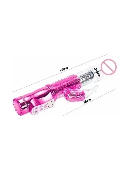 Vibrador de 8 velocidades con Forma de Conejo Rosa