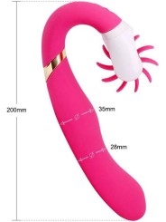Vibrador Doble motor 12 velocidades de rotación lengua Oral lamiendo clítoris