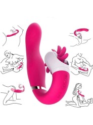 Vibrador Doble motor 12 velocidades de rotación lengua Oral lamiendo clítoris